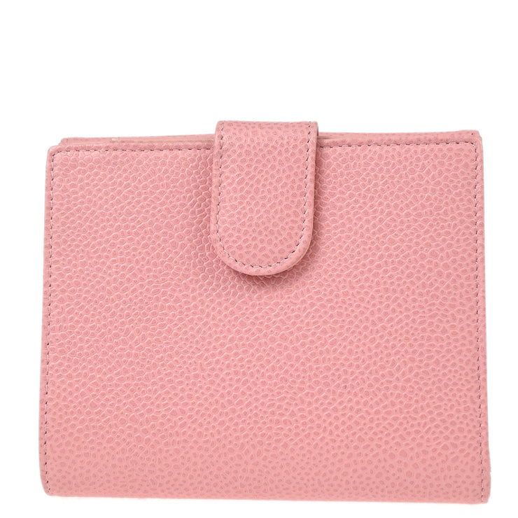 Chanel Pink Caviar Bifold Wallet Purse