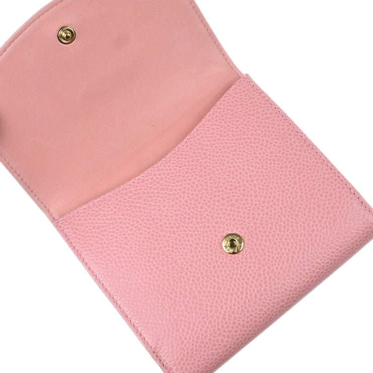 Chanel Pink Caviar Bifold Wallet Purse