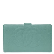 Chanel Green Caviar Long Wallet Purse