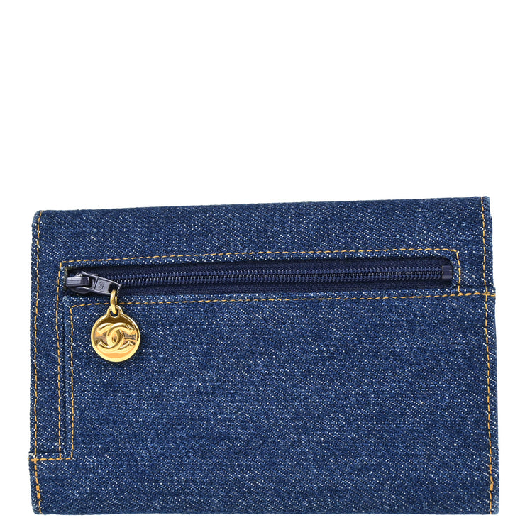 Chanel Indigo Denim Wallet Purse