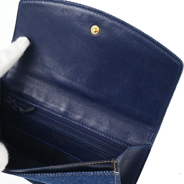 Chanel Indigo Denim Wallet Purse