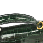 Hermes * 2001 Vert Fonce Crocodile Porosus Kelly 28 Sellier 2way Shoulder Handbag