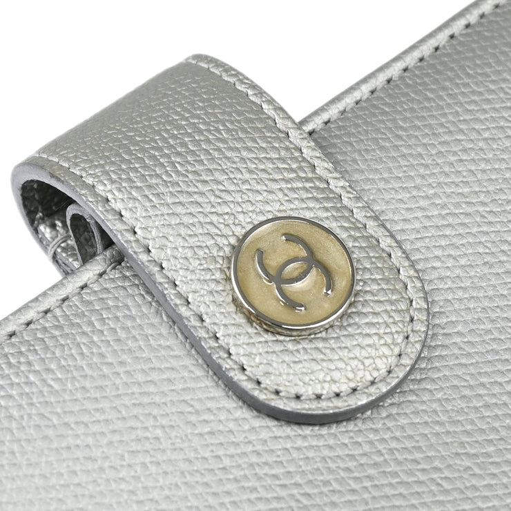 Chanel 2005-2006 Silver Caviar Note Book Cover Small Good