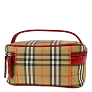 Burberrys Red Beige House Check Vanity Handbag