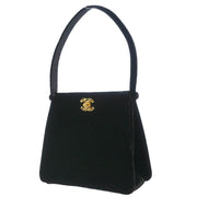 Chanel Black Velvet Double Sided Turnlock Handbag