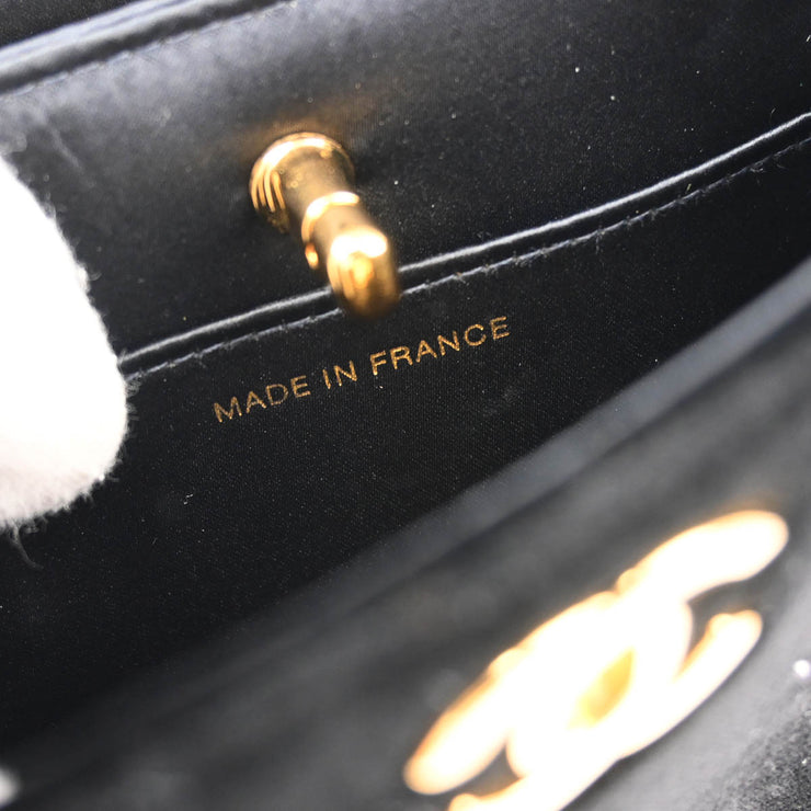 Chanel 1997-1999 Black Velvet Double Sided Turnlock Handbag