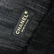 Chanel Navy Sparkling Denim Tote Handbag