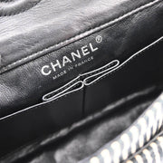 Chanel Black Canvas Medium Classic Double Flap Shoulder Bag