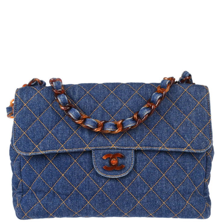 Chanel * Blue Denim Chain Shoulder Bag