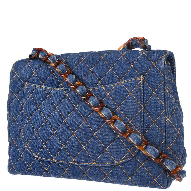 Chanel * Blue Denim Chain Shoulder Bag