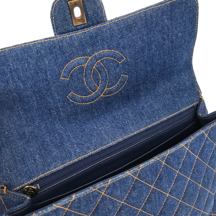 Chanel * 1996-1997 Blue Denim Chain Shoulder Bag