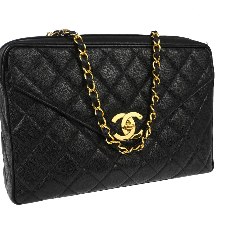 Chanel Black Caviar Chain Shoulder Bag