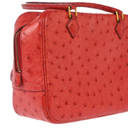 Hermes * Rouge Vif Ostrich Mini Plume Handbag