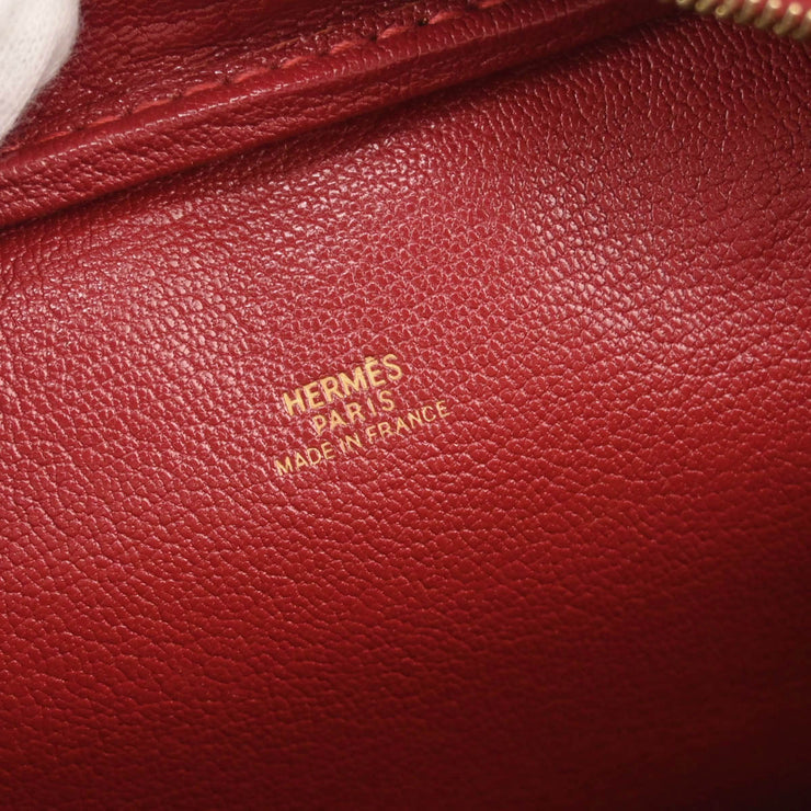 Hermes * Rouge Vif Ostrich Mini Plume Handbag