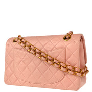 Chanel * Pink Lambskin Small Classic Double Flap Shoulder Bag