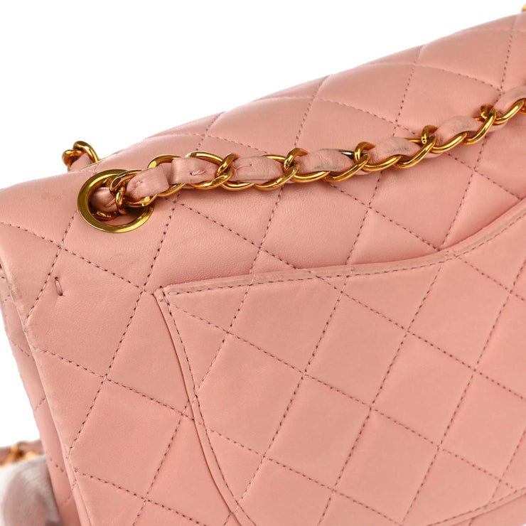 Chanel * 1997-1999 Pink Lambskin Small Classic Double Flap Shoulder Bag