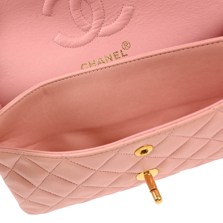 Chanel * 1997-1999 Pink Lambskin Small Classic Double Flap Shoulder Bag