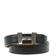 Hermes Black Box Calf Constance Reversible Belt #74 Small Good