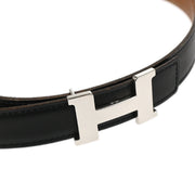 Hermes Black Box Calf Constance Reversible Belt #74 Small Good