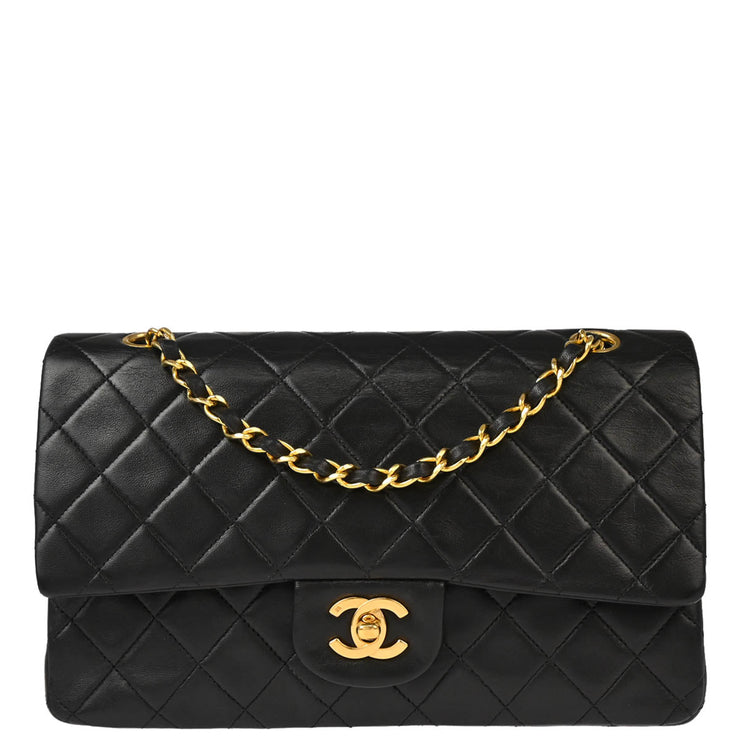 Chanel Black Lambskin Medium Classic Double Flap Shoulder Bag