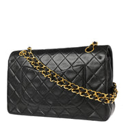 Chanel Black Lambskin Medium Classic Double Flap Shoulder Bag