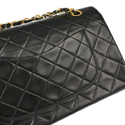 Chanel Black Lambskin Medium Classic Double Flap Shoulder Bag