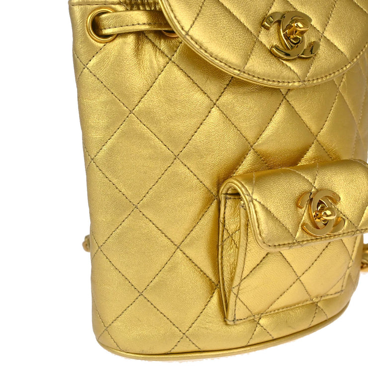 Chanel 2019 * Gold Lambskin Duma Small Backpack