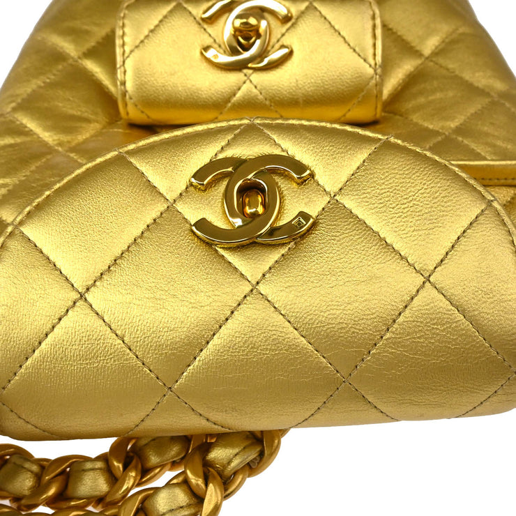 Chanel 2019 * Gold Lambskin Duma Small Backpack