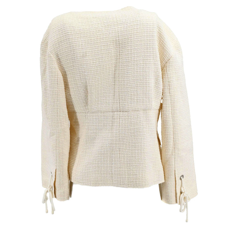 Chanel 2007 Collarless Jacket White #40