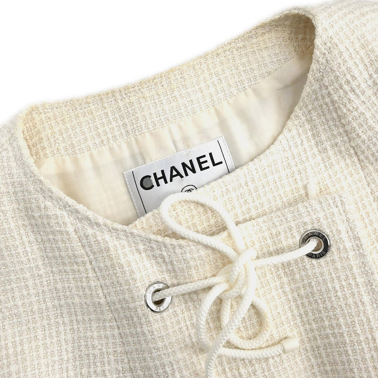 Chanel 2007 Collarless Jacket White #40