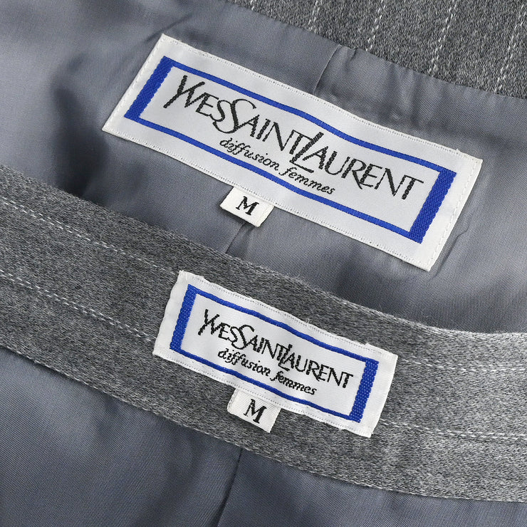 Yves Saint Laurent Setup Suit Jacket Skirt Gray #M