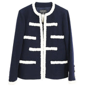 Chanel 1995 Collarless Jacket Navy #38