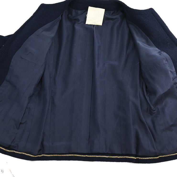 Chanel 1995 Collarless Jacket Navy #38