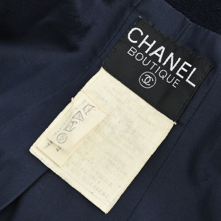 Chanel 1995 Collarless Jacket Navy #38