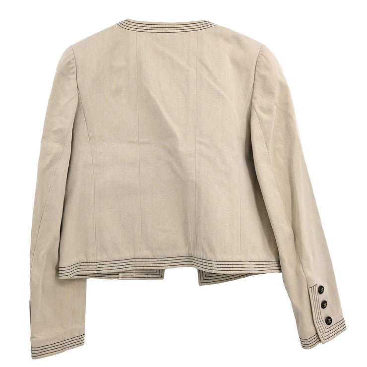 Chanel Collarless Jacket Beige NO2 #38