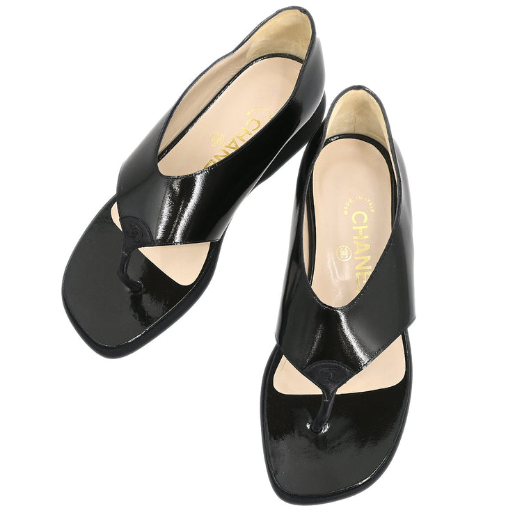 Chanel * Black Shoes Sandals #36