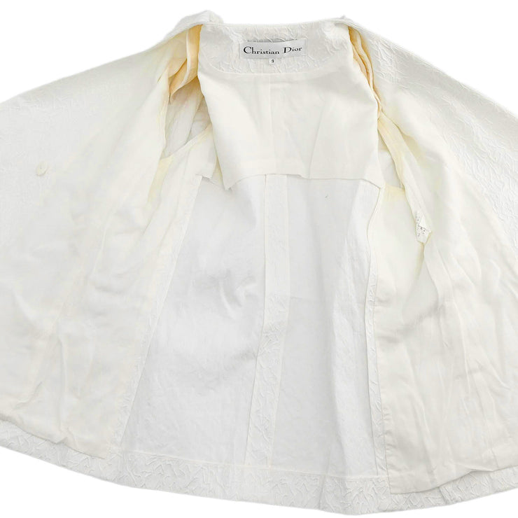 Christian Dior Collarless Double Breasted Jacket White #9