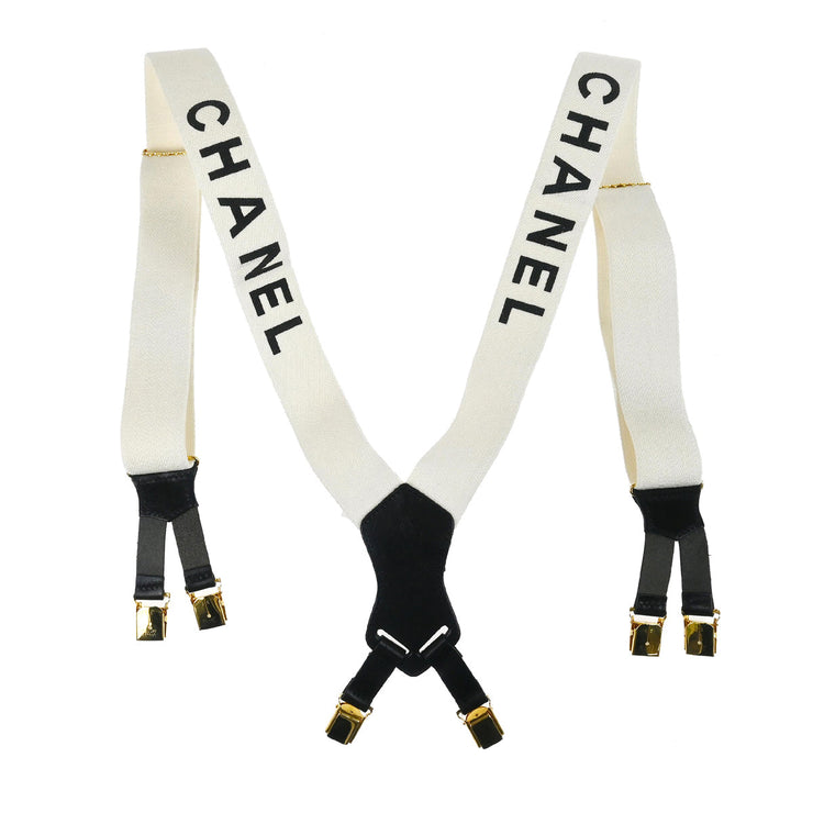 Chanel Suspenders White Small Good