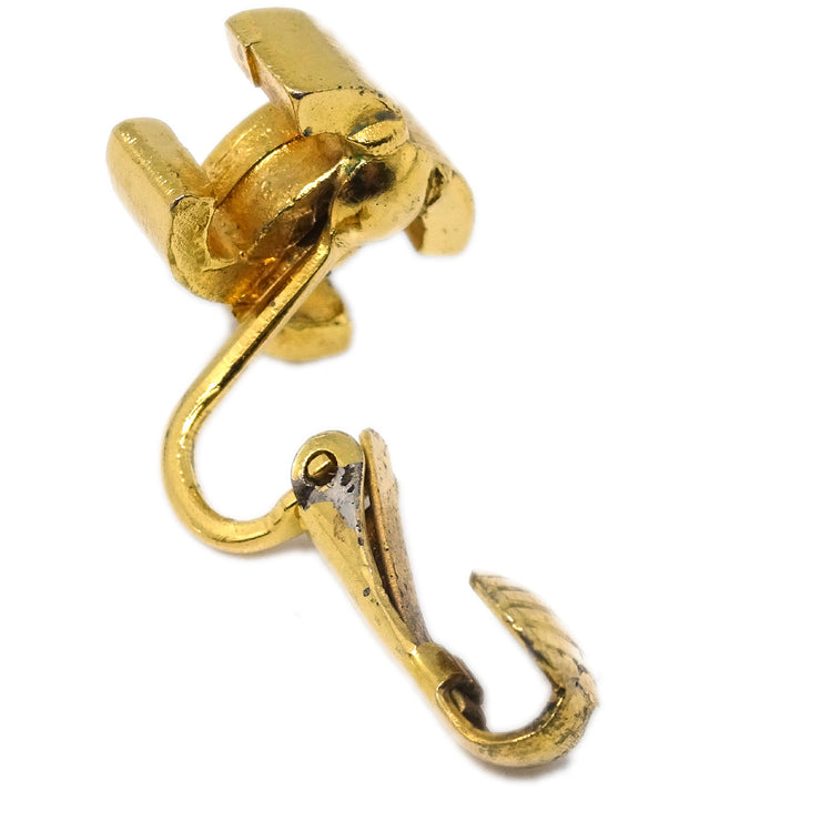 Chanel CC Earrings Clip-On Gold 233