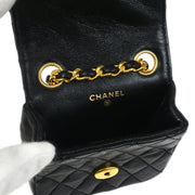 Chanel Black Lambskin Classic Flap Micro Bum Belt Bag