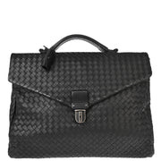 Bottega Veneta Black Intrecciato Briefcase Handbag