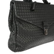 Bottega Veneta Black Intrecciato Briefcase Handbag