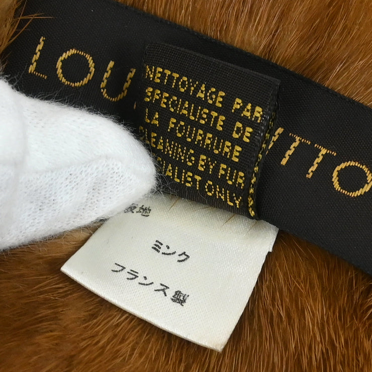 Louis Vuitton Brown Monogram Escharp Fur Stole Shawl M72245 Small Good