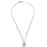 Chanel CC Chain Necklace Pendant Rhinestone Silver 09V