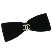 Chanel Bow Velvet Hair Barrette Black