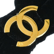 Chanel Bow Velvet Hair Barrette Black