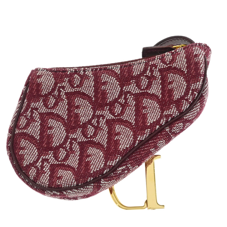 Christian Dior 2002 Bordeaux Trotter Saddle Coin Purse Wallet Pouch