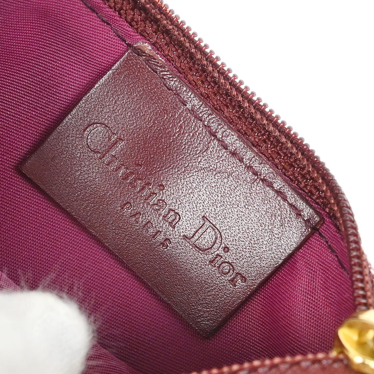 Christian Dior 2002 Bordeaux Trotter Saddle Coin Purse Wallet Pouch