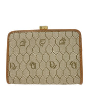 Christian Dior Beige Honeycomb Coin Case Wallet