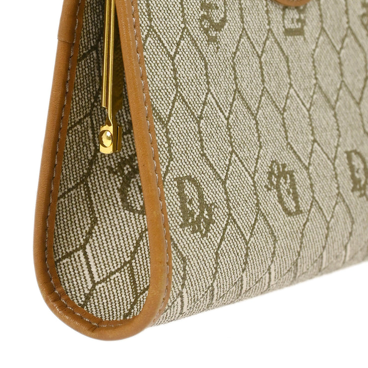 Christian Dior Beige Honeycomb Coin Case Wallet